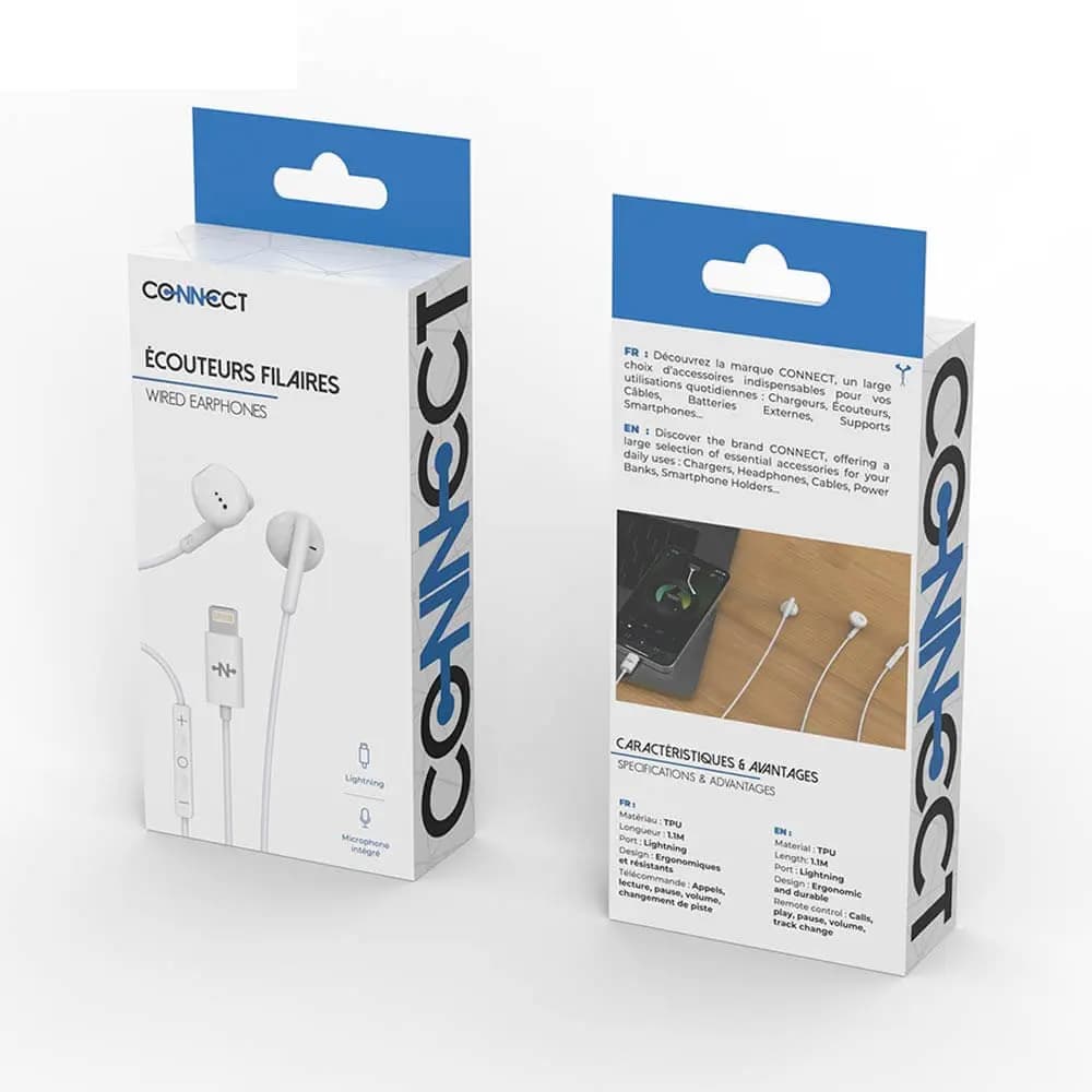 Écouteurs Filaires Lightning CONNECT Blanc - Vue 3