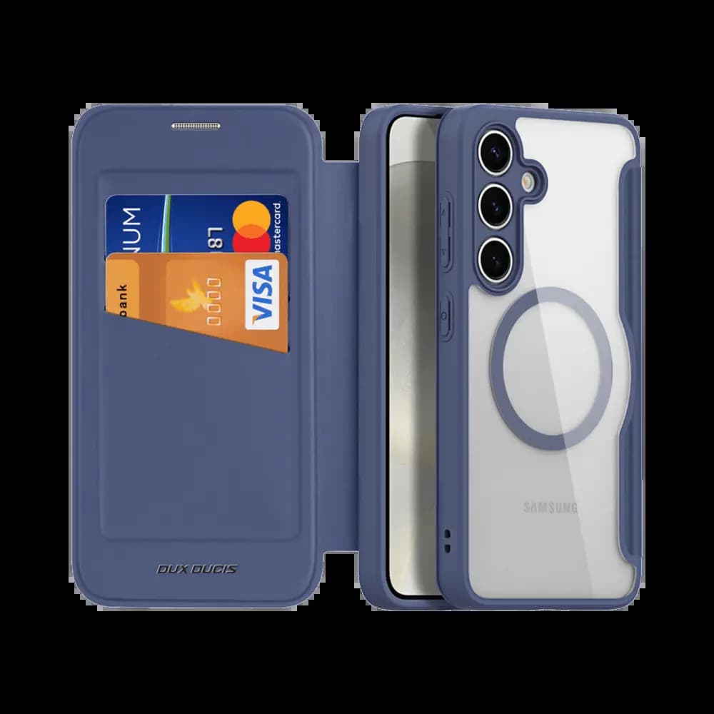 Housse folio MagSafe Samsung Galaxy S24+ 5G – Dux Ducis Skin X Pro Bleu