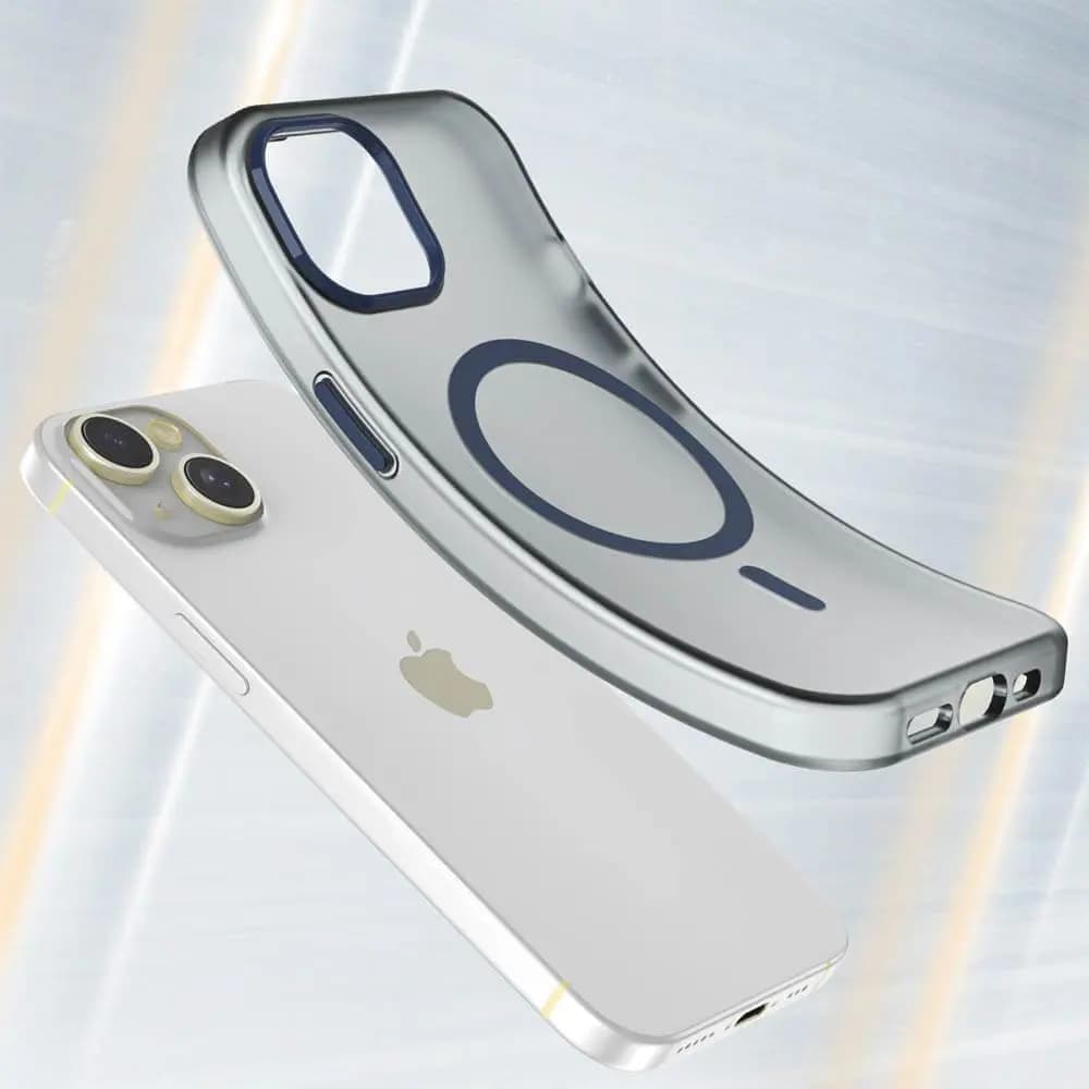 Coque MagSafe bi-matière – iPhone 14 – PROTECT MF-006 Bleu Marine - Vue 2