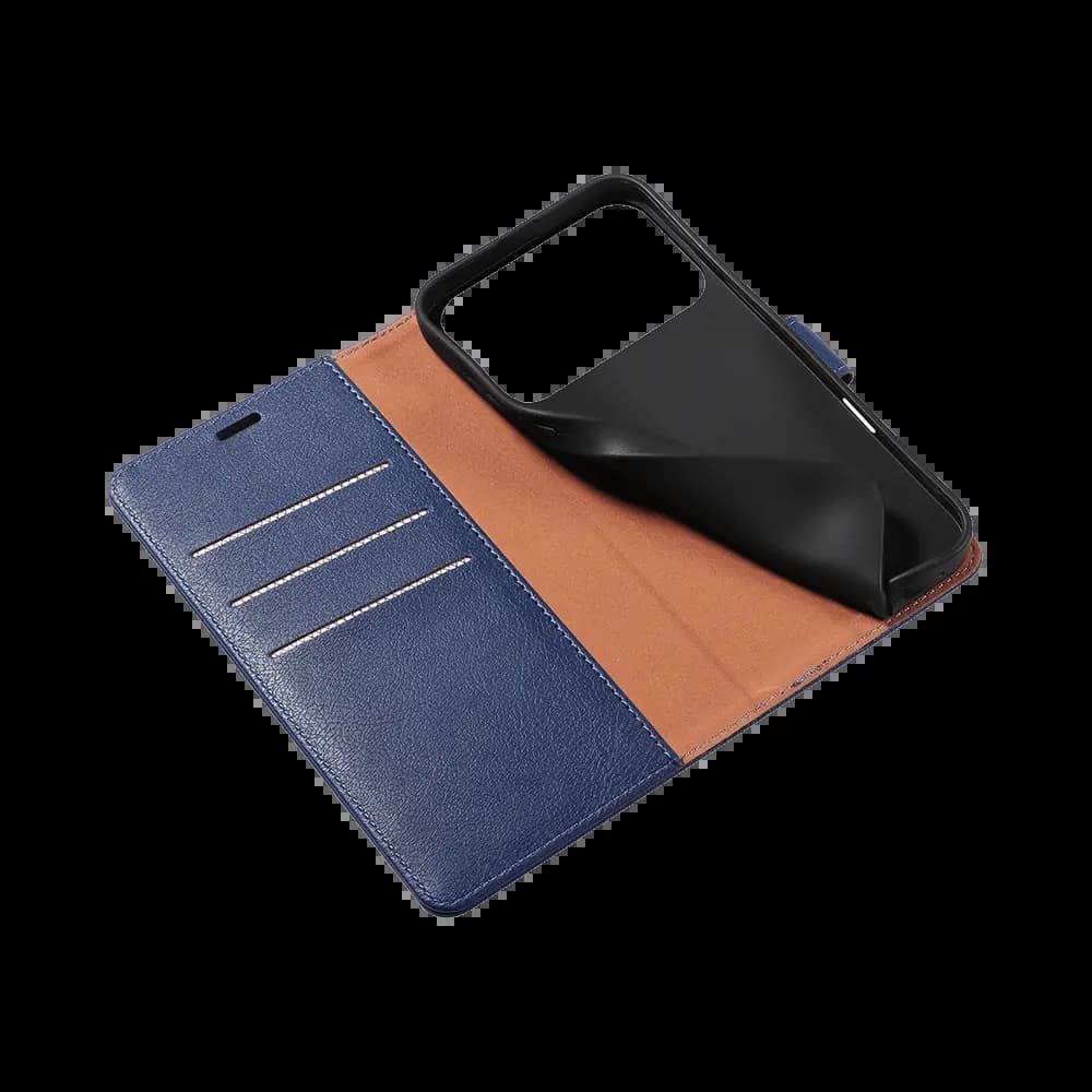 Housse folio anti-RFID iPhone 17 Pro Max – PROTECT IP011 Bleu Marine - Vue 4