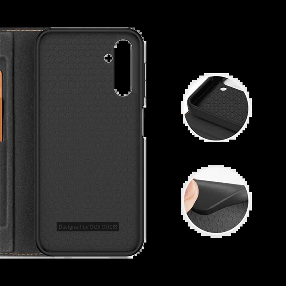 Housse folio Samsung Galaxy A14 5G avec porte-cartes + support – Dux Ducis Skin X2 Noir - Vue 4