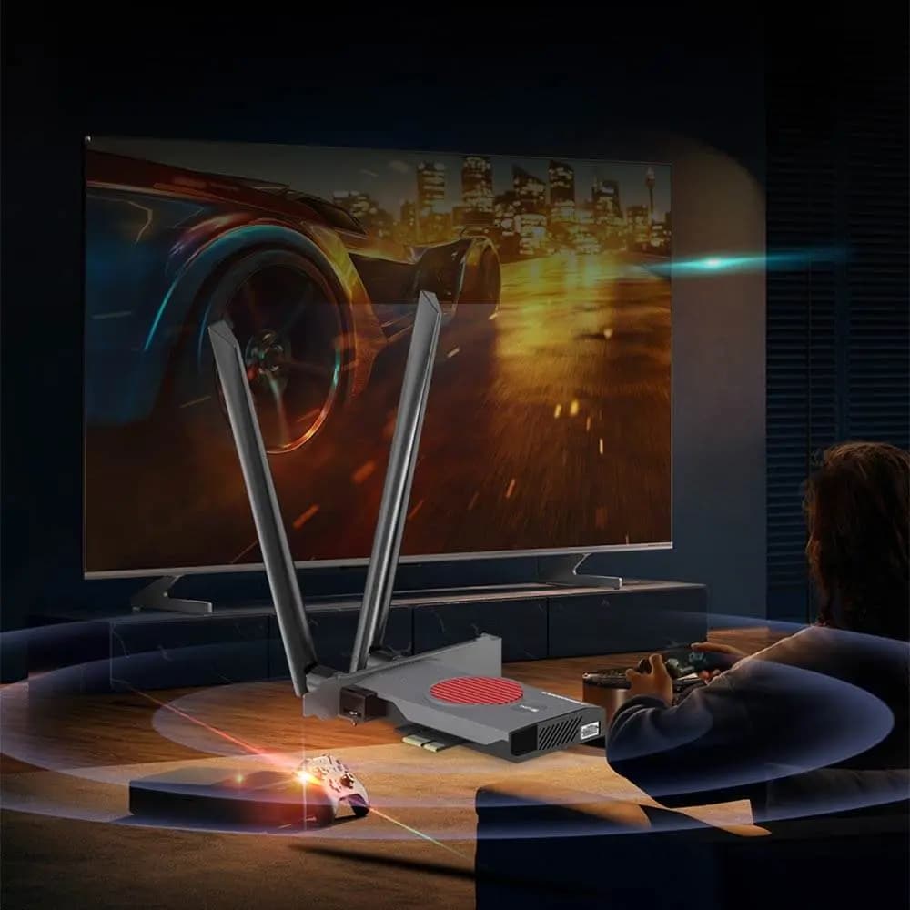 Carte Wi-Fi 7 PCI-E 8774 Mbps + Bluetooth - Comfast CF-BE200 MAX - Vue 3