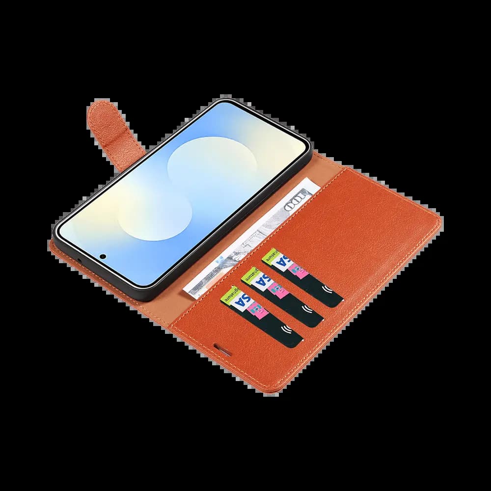 Housse folio anti-RFID Samsung Galaxy S26 – PROTECT IP011 Marron - Vue 3