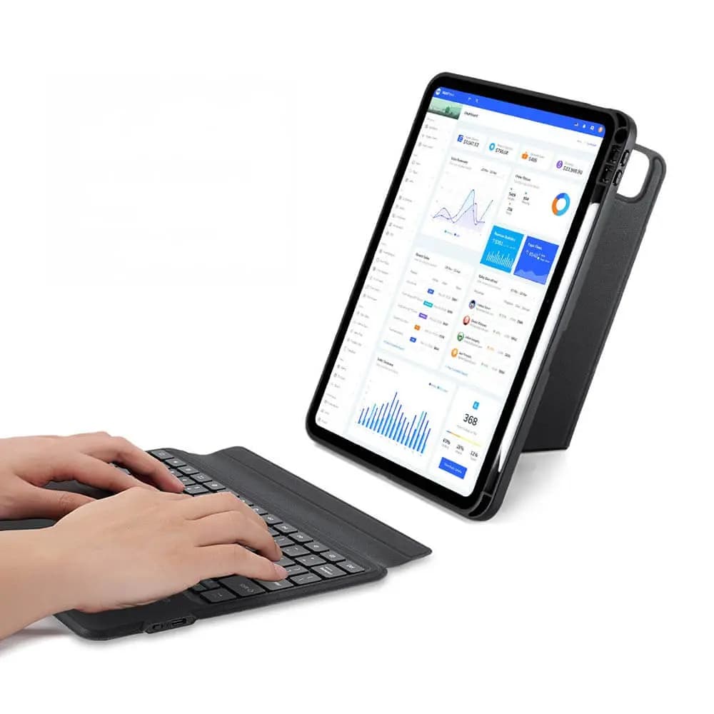 Housse clavier rétroéclairé iPad Pro 11" M4 avec trackpad - Dux Ducis DK Noir - Vue 19