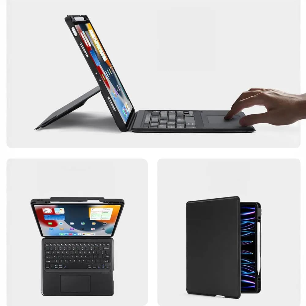 Housse clavier rétroéclairé iPad Pro 12.9" (2018-2022) & iPad Air 13" M2 avec trackpad - Dux Ducis DK Noir - Vue 10
