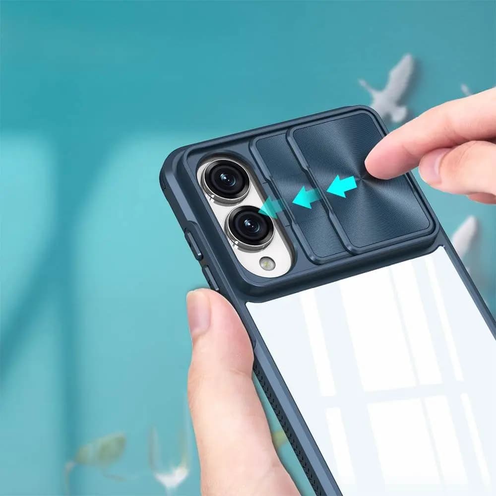 Coque avec cache caméra – Samsung Galaxy S25 Edge – PROTECT IE027 Bleu Marine - Vue 3