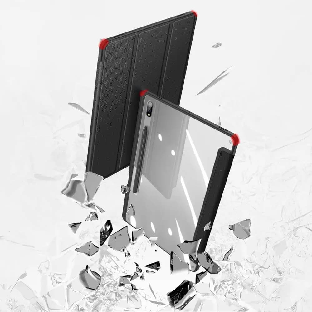 Housse folio Samsung Galaxy Tab S8+ avec dos transparent & porte-stylet - Dux Ducis Toby Noir - Vue 2