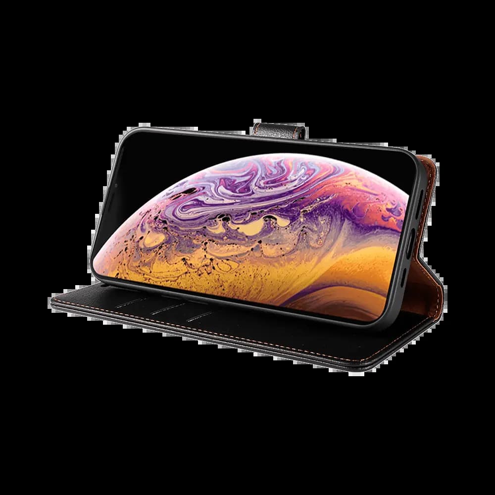 Housse folio anti-RFID iPhone X / XS – PROTECT IP011 Noir - Vue 3