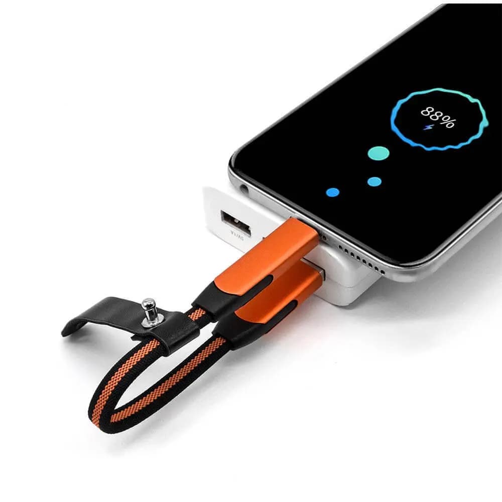 Porte-Clés Multi-Câbles 5 en 1 (Lightning + 2x USB-C + USB-A) Argent - Vue 3