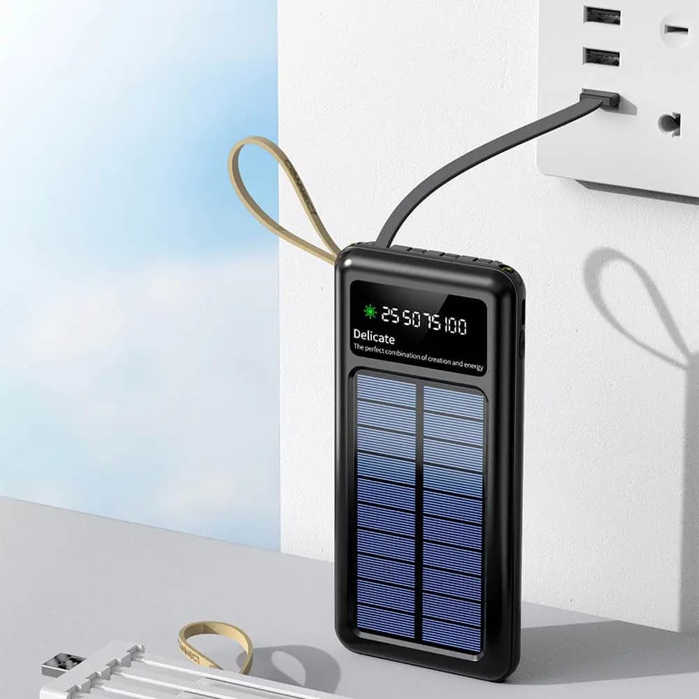 Batterie externe solaire 20000mAh avec écran digital et lampe torche – CONNECT MC-BESN02 Noir - Vue 140