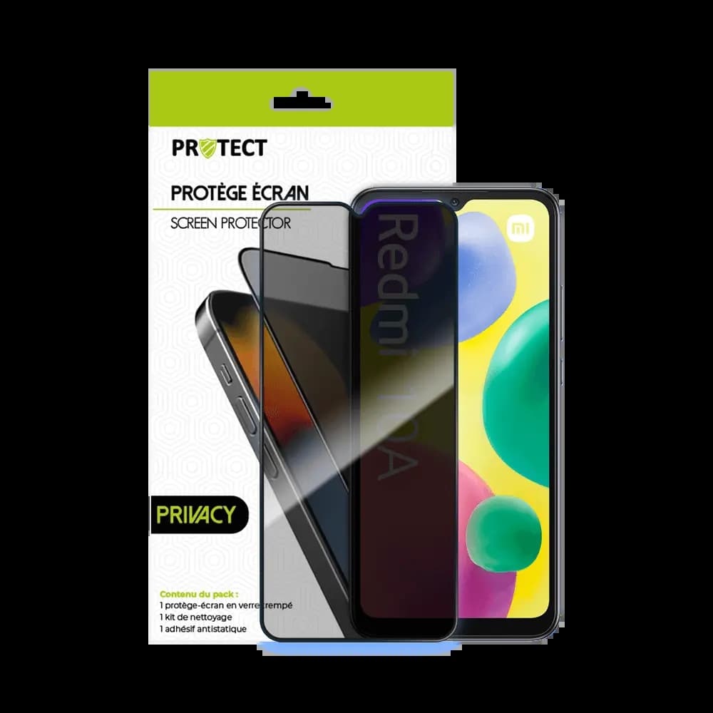 Verre trempé anti-espions 9H – Xiaomi Redmi 10A – PROTECT Transparent - Vue 2