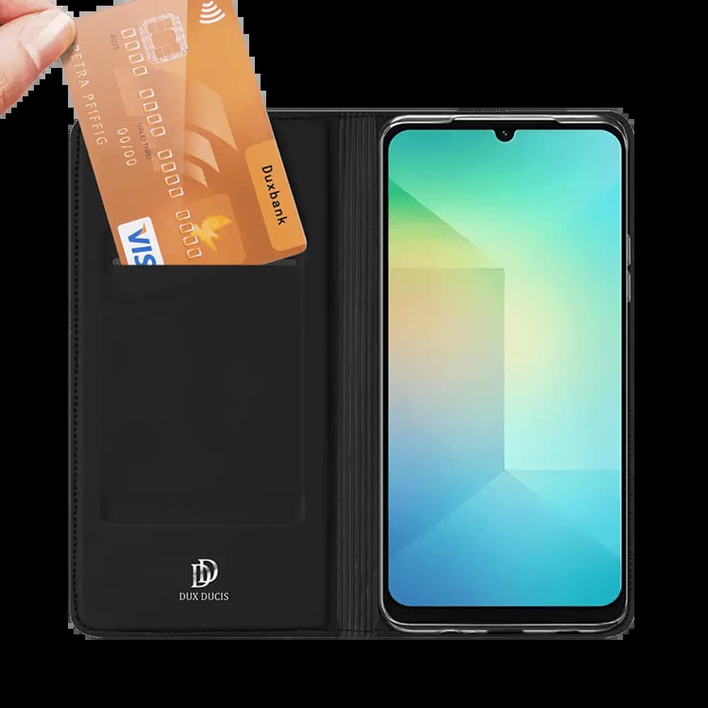 Housse folio Samsung Galaxy A07 4G porte-carte – Dux Ducis Skin Pro Noir - Vue 2