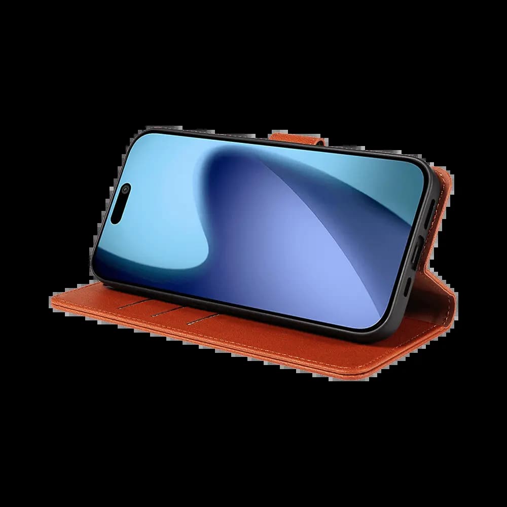 Housse folio anti-RFID iPhone 17 – PROTECT IP011 Marron - Vue 5