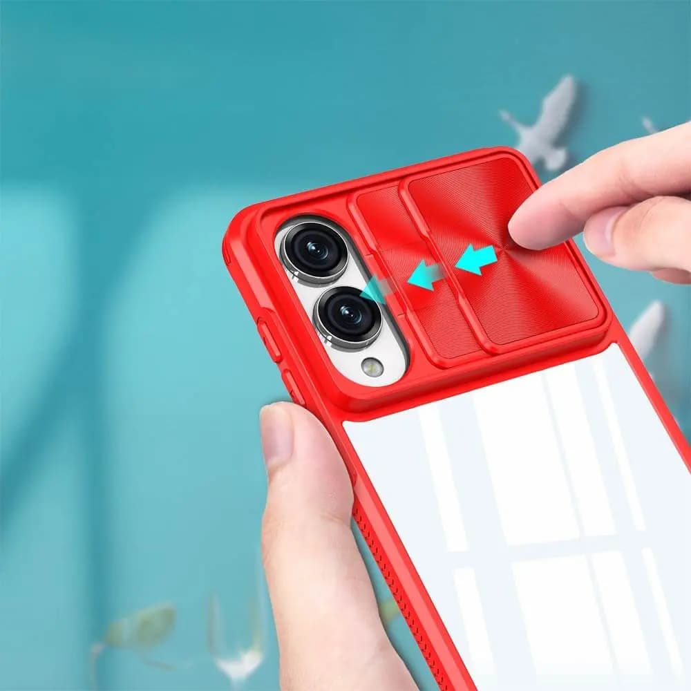 Coque avec cache caméra – Samsung Galaxy S25 Edge  – PROTECT IE027 Rouge  - Vue 3