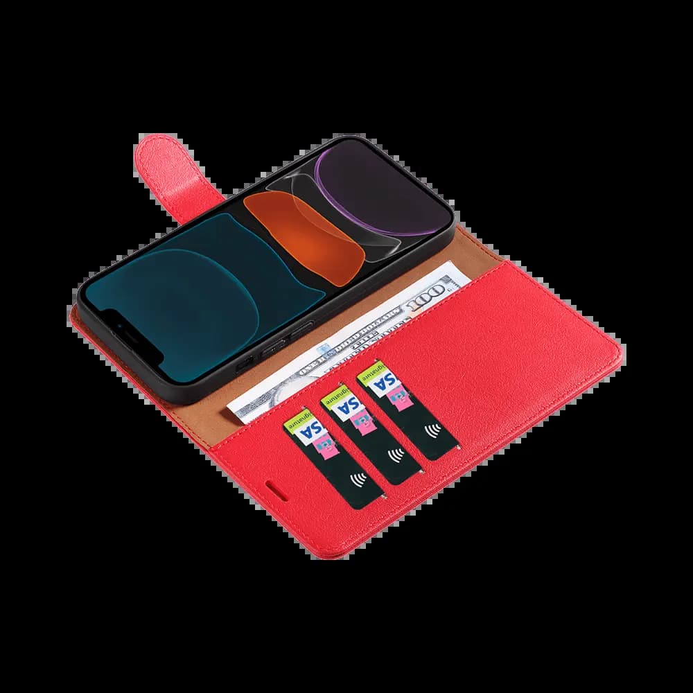 Housse folio anti-RFID iPhone 11 – PROTECT IP011 Rouge - Vue 4