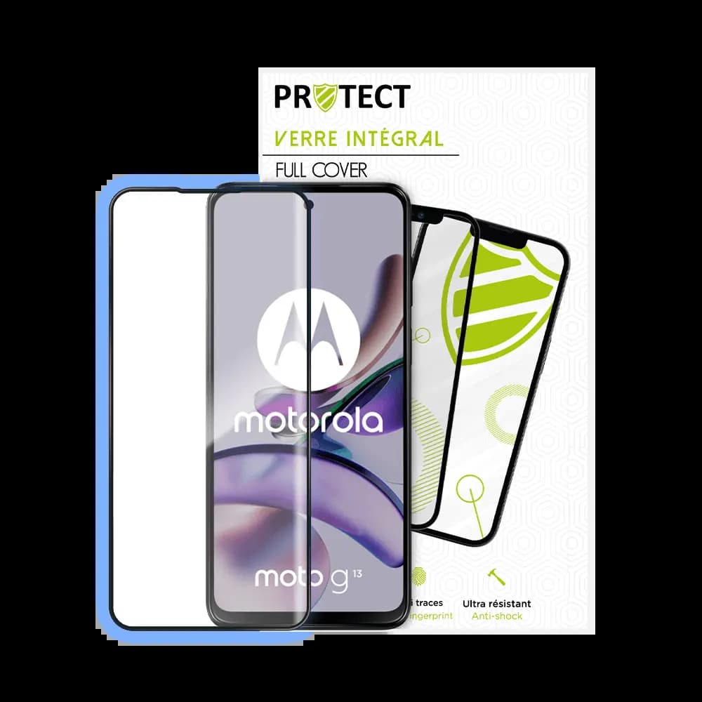 Verre trempé intégral 5D 9H – protection écran Motorola Moto G13 – PROTECT Noir - Vue 2