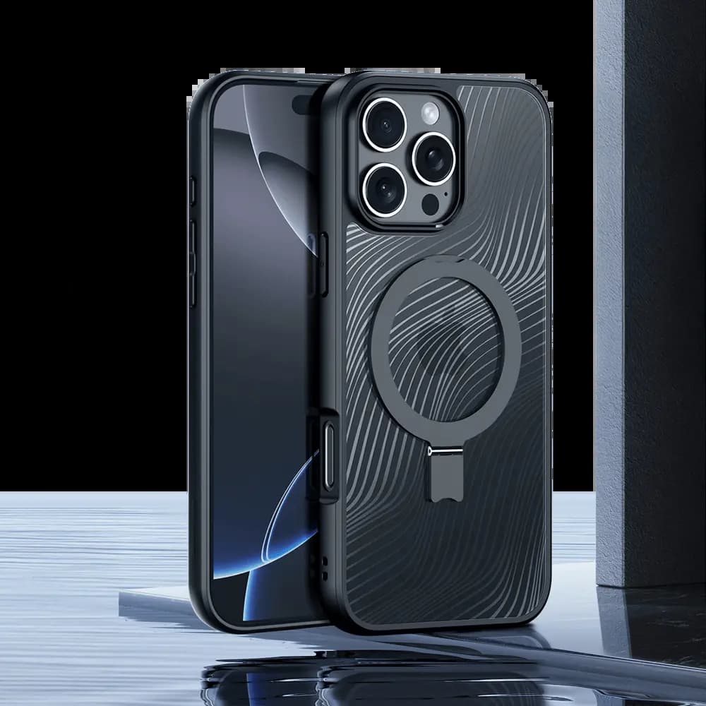 Coque MagSafe avec support – iPhone 16 Pro Max – Dux Ducis Aimo Mag Noir - Vue 2