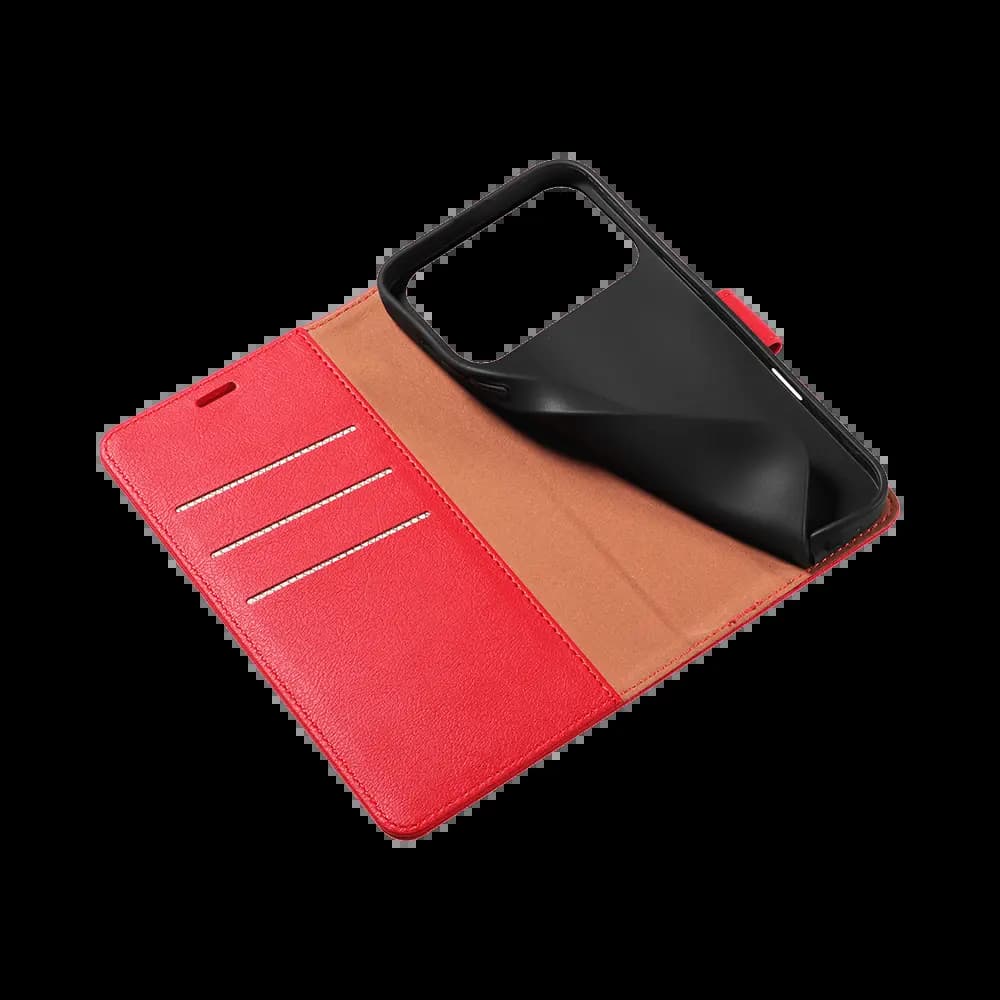 Housse folio anti-RFID iPhone 17 Pro Max – PROTECT IP011 Rouge - Vue 4