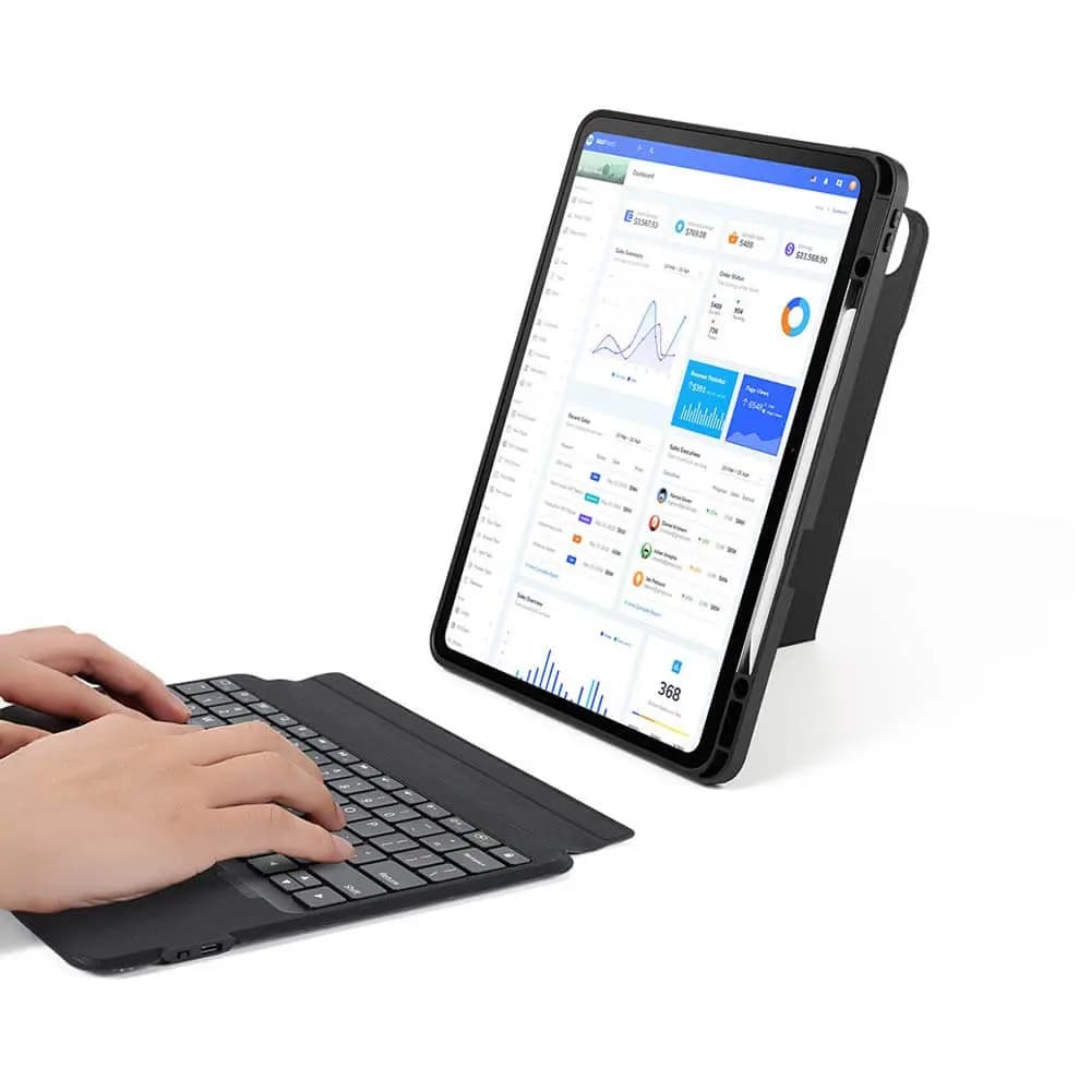 Housse clavier rétroéclairé iPad Pro 13" M4 avec trackpad - Dux Ducis DK Noir - Vue 19