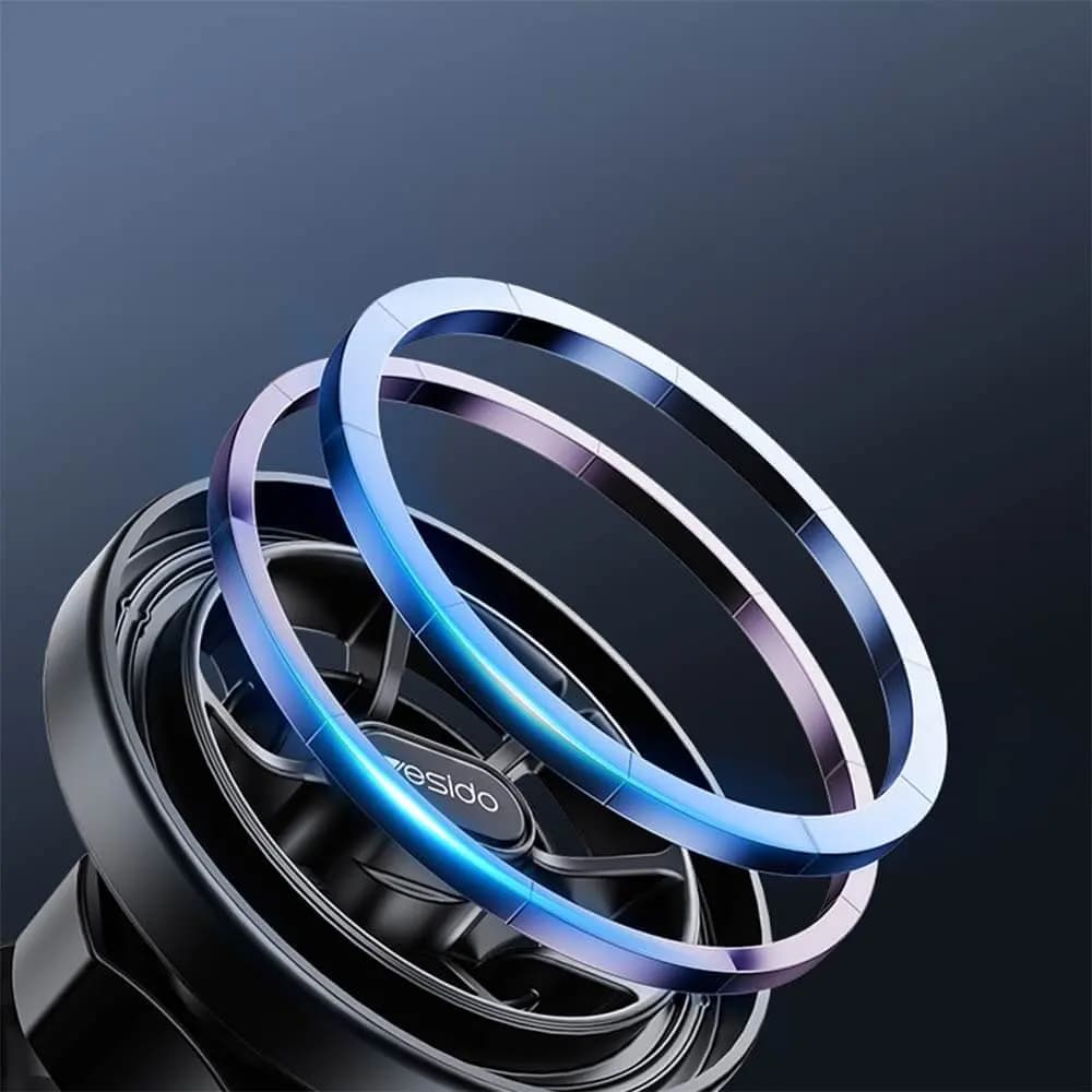 Support Smartphone Magnétique pour Voiture Yesido pour Grille d'Aération Mercedes Noir - Vue 2