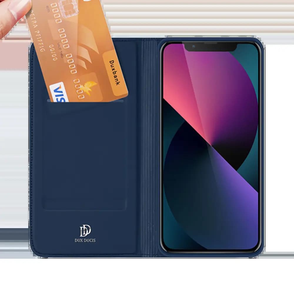 Housse folio Google iPhone 13 mini porte-carte – Dux Ducis Skin Pro Noir - Vue 2