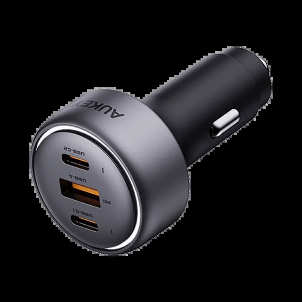 Chargeur allume-cigare Aukey 66W avec double USB-C et USB-A - Noir