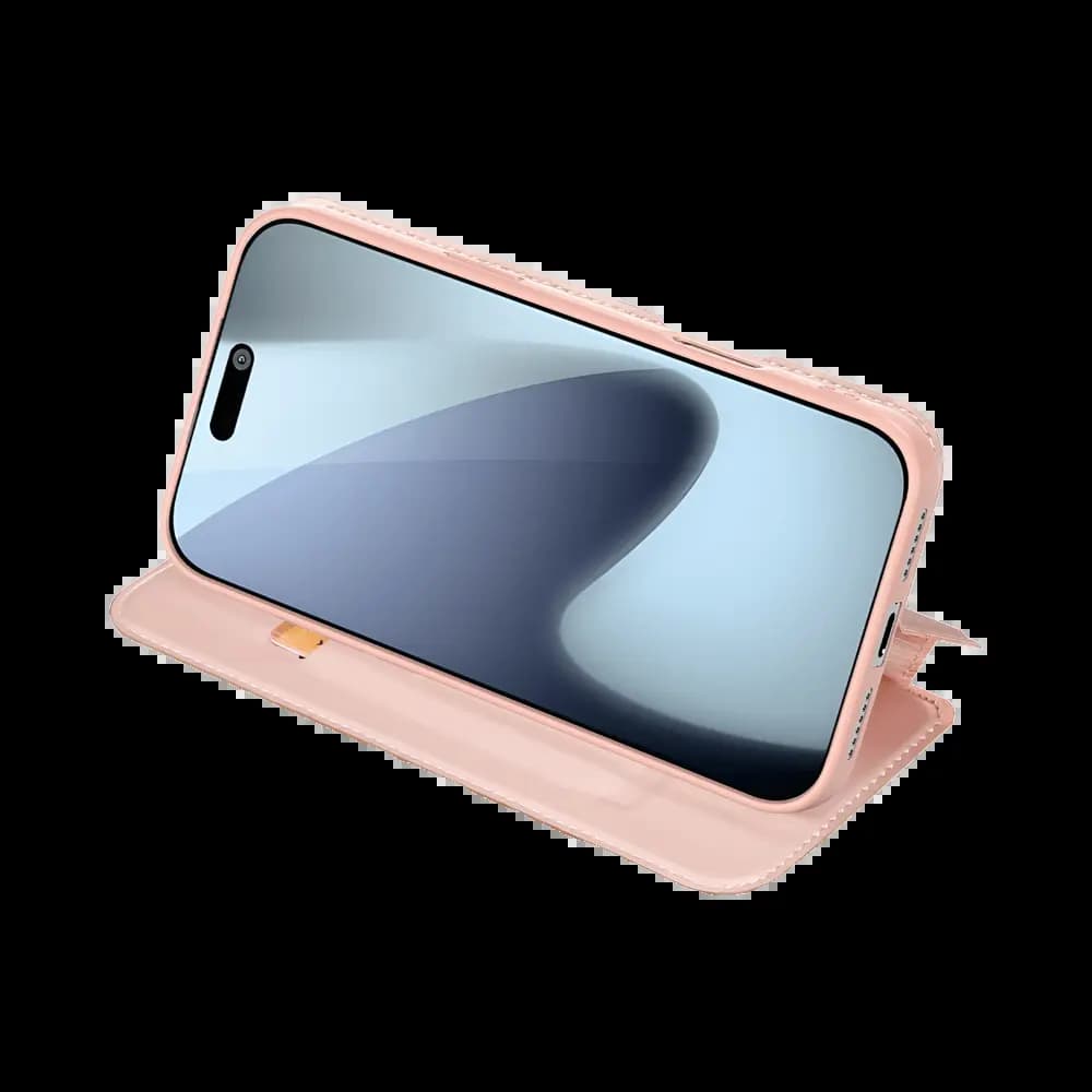 Housse folio iPhone 17 Pro porte-carte – Dux Ducis Skin Pro Rose - Vue 4