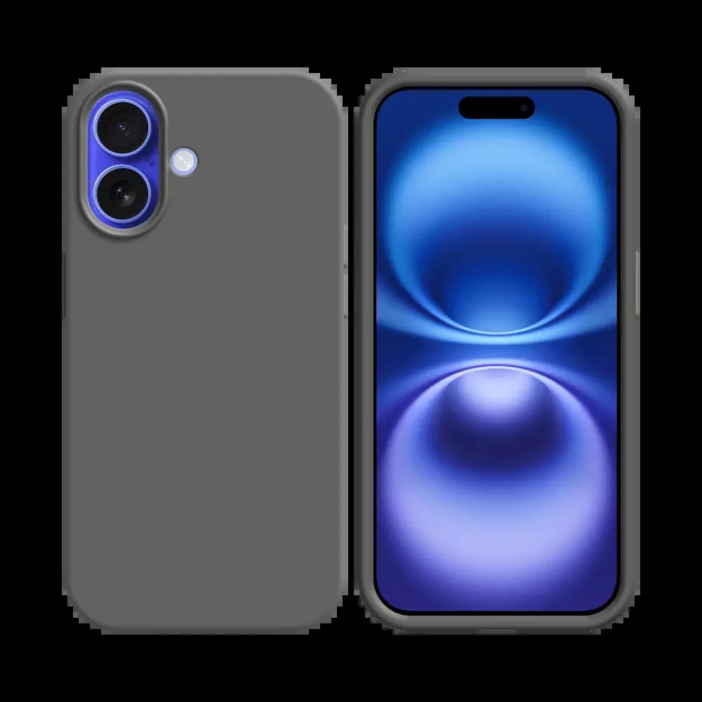 Coque silicone iPhone 16 - Gris Foncé