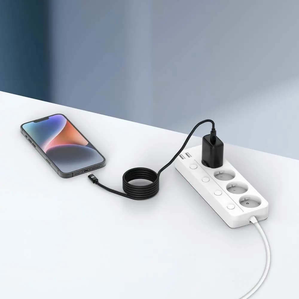 Câble Data USB-C vers Lightning CONNECT 27W Magnétique (1m) Noir - Vue 2