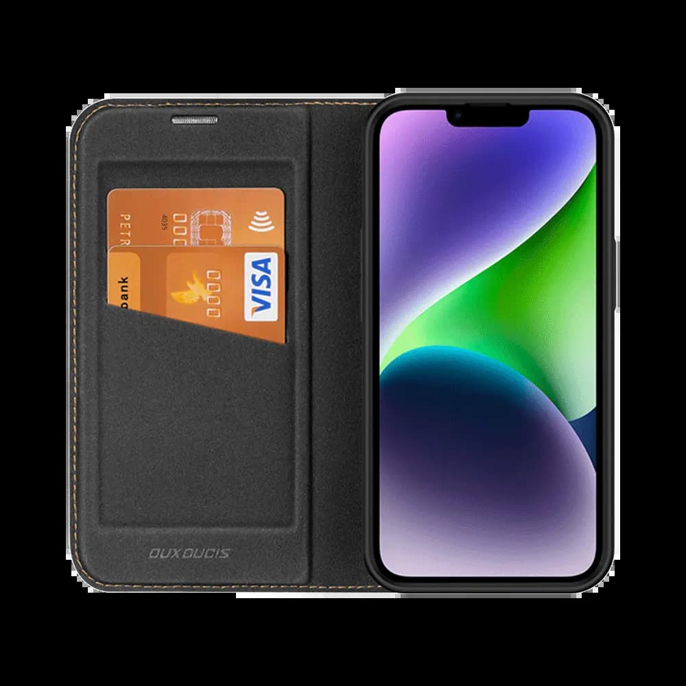 Housse folio iPhone 14 Plus avec porte-cartes + support – Dux Ducis Skin X2 Noir - Vue 4