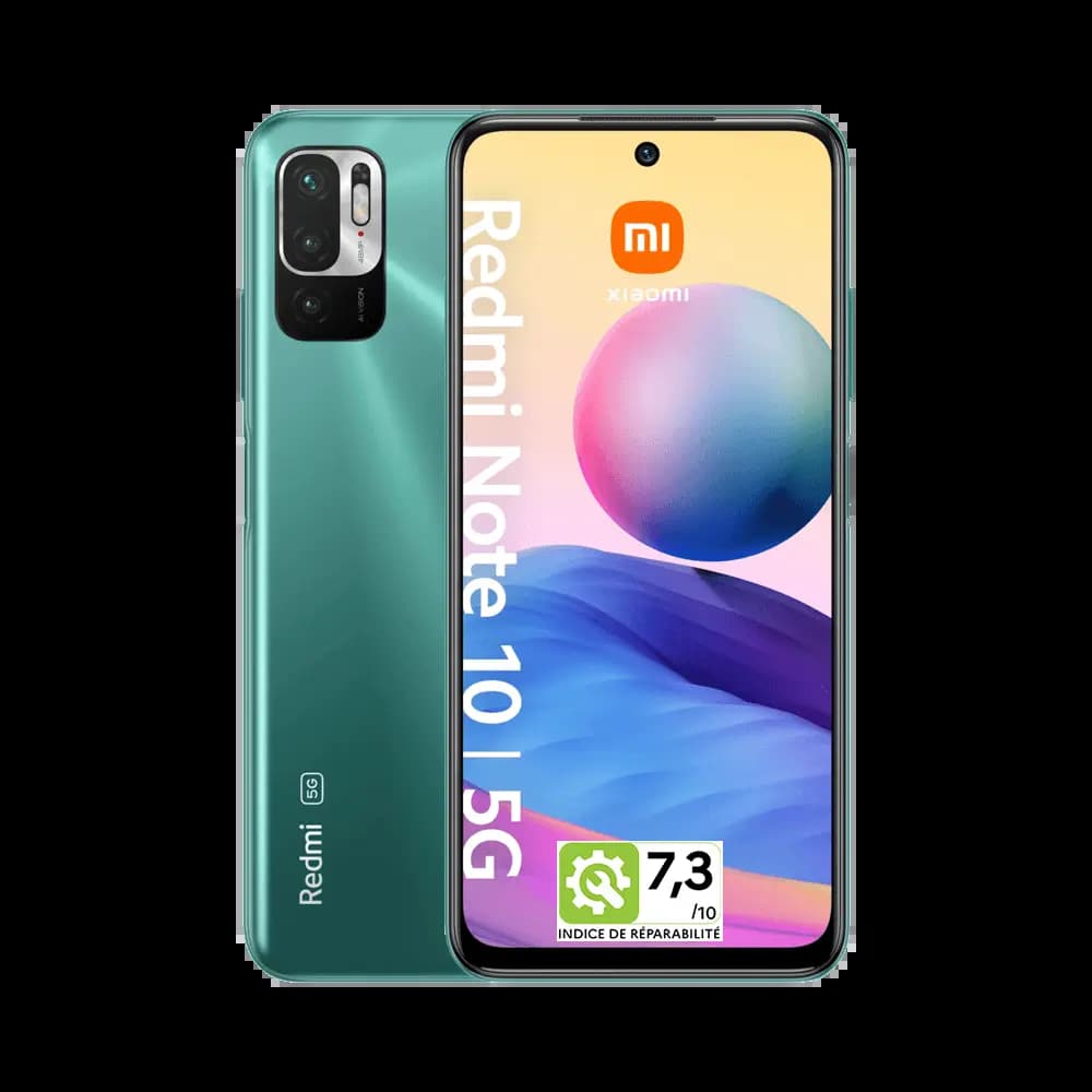 Smartphone Xiaomi Redmi Note 10 5G 128Go reconditionné grade A+ Vert Aurore
