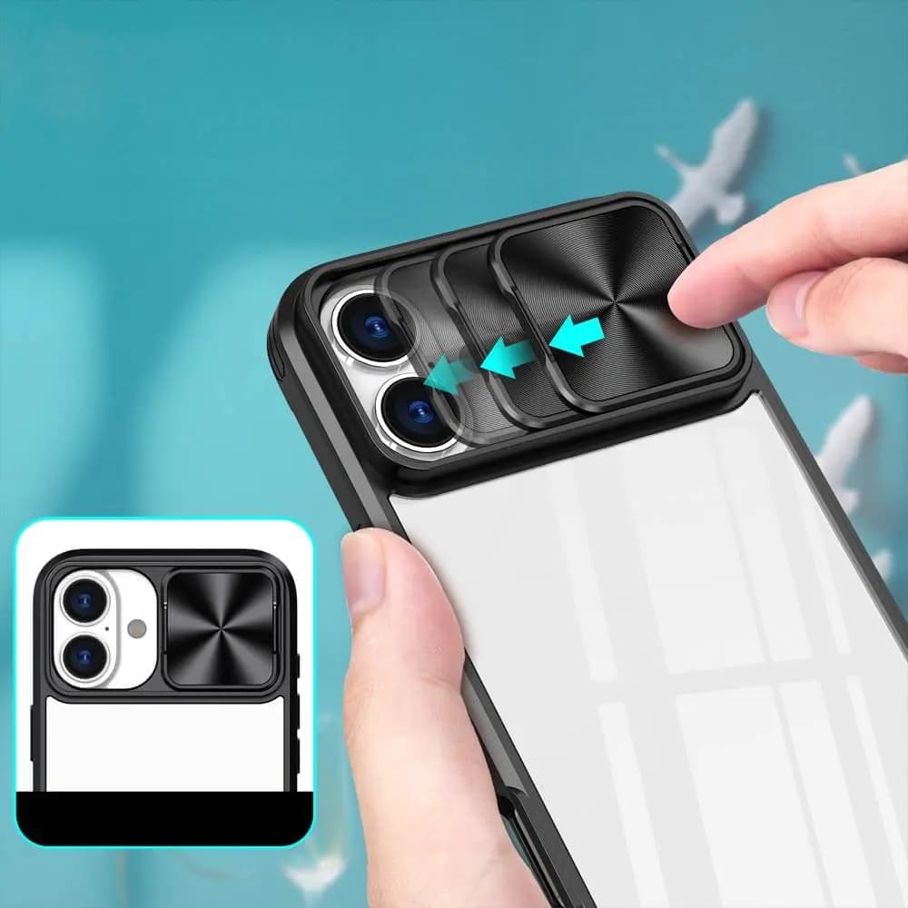 Coque avec cache caméra – iPhone 16 Plus – PROTECT IE027 Noir - Vue 3