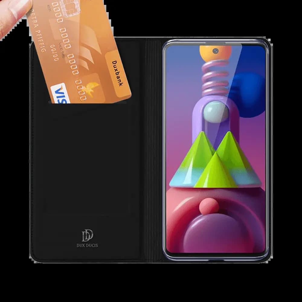 Housse folio Samsung Galaxy M51 porte-carte – Dux Ducis Skin Pro Noir - Vue 2