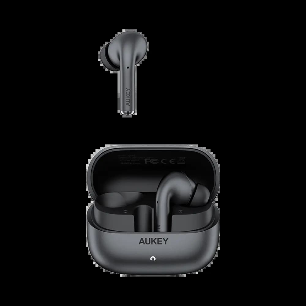 Écouteurs sans fil Aukey ANC hybride avec réduction de bruit active - Argent Métallique - Vue 2