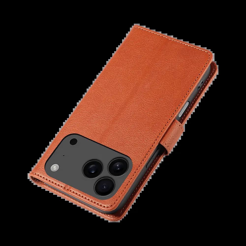 Housse folio anti-RFID iPhone 17 Pro Max – PROTECT IP011 Marron - Vue 6
