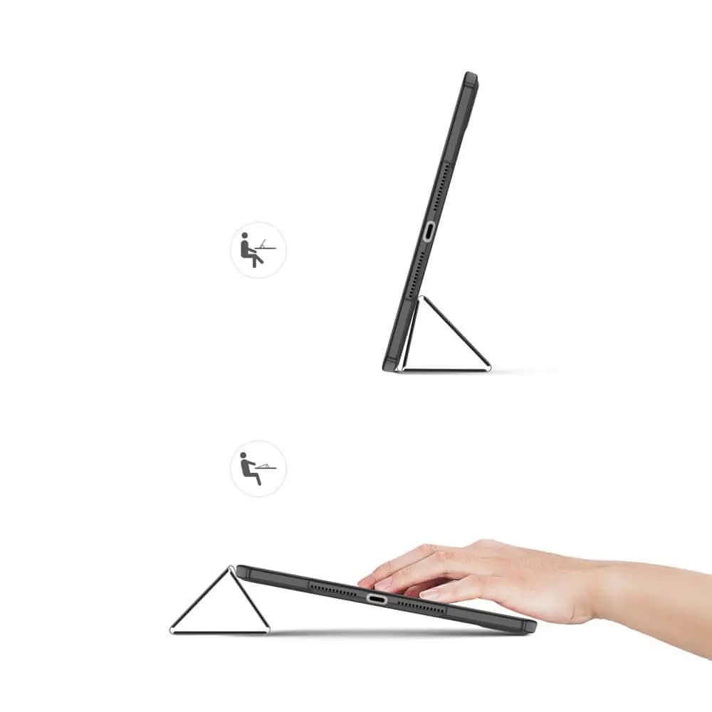 Housse folio iPad 7 / 8 avec dos transparent & porte-stylet - Dux Ducis Toby Bleu - Vue 5