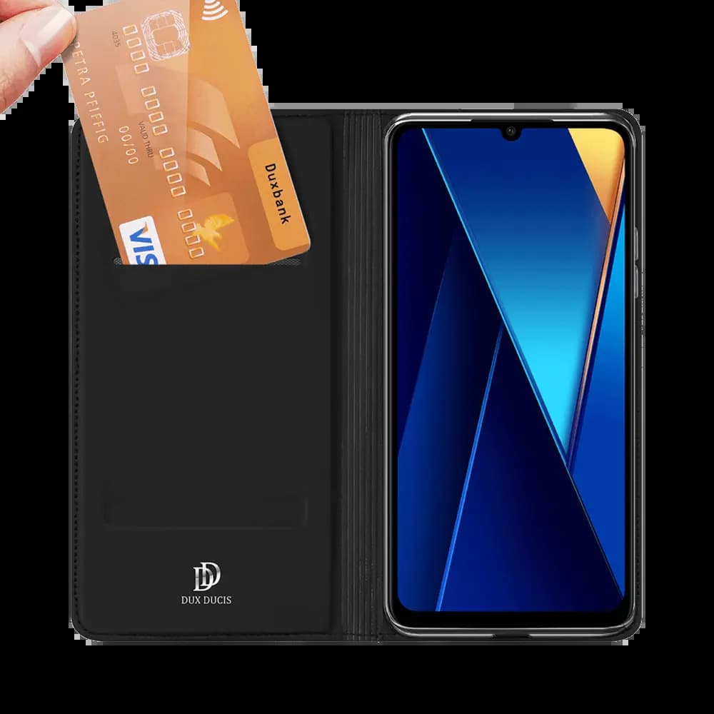 Housse folio Xiaomi Poco C65 / Redmi 13C porte-carte – Dux Ducis Skin Pro Noir - Vue 2