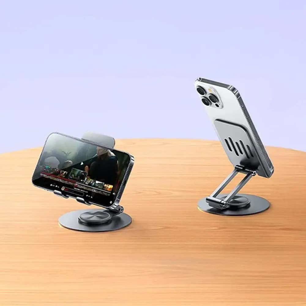 Support smartphone Yesido C299 - socle rotatif et ergonomique Gris - Vue 3