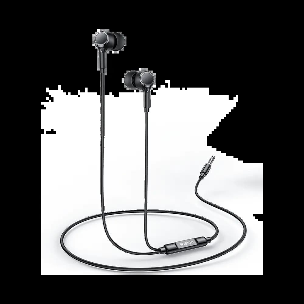 Écouteurs filaires jack 3.5mm universels avec micro - Yesido YH53 Noir