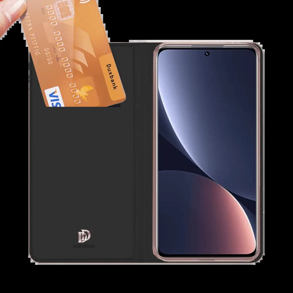 Housse folio Xiaomi 12 Pro porte-carte – Dux Ducis Skin Pro Noir - Vue 2