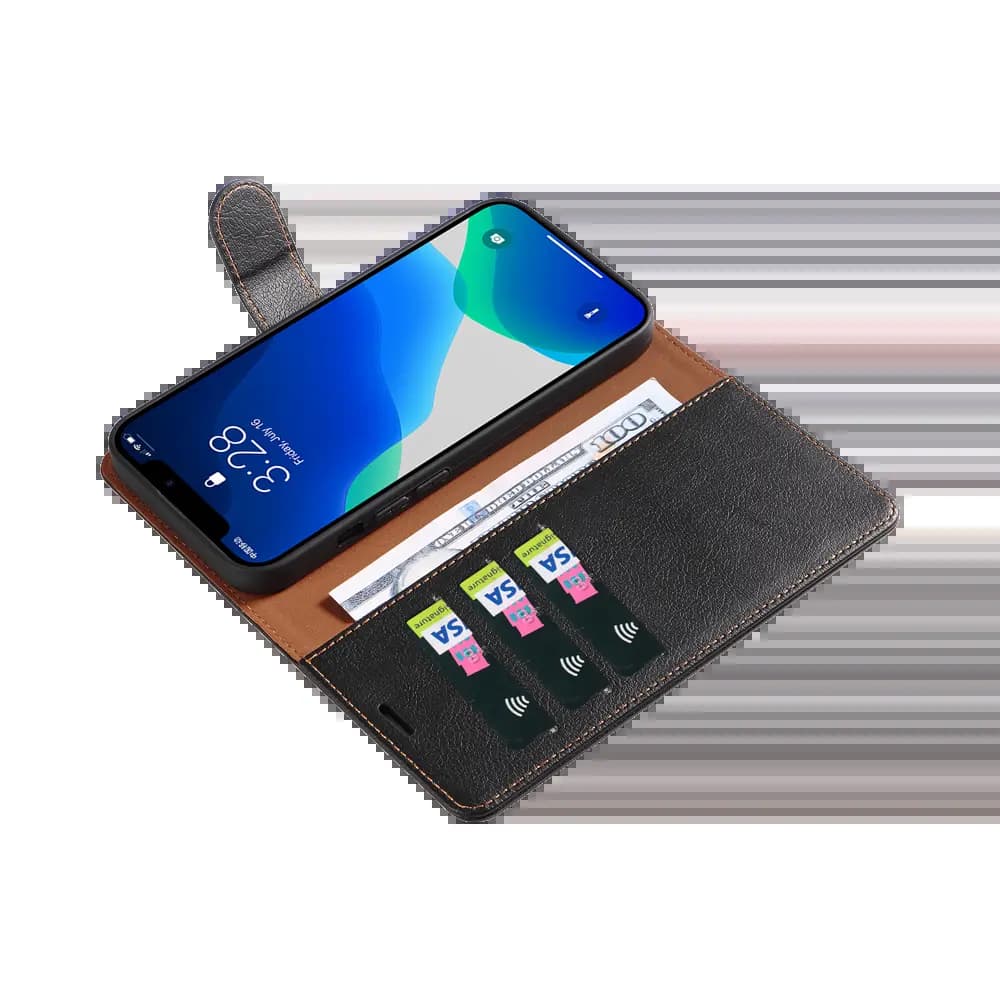 Housse folio anti-RFID iPhone 13 – PROTECT IP011 Noir - Vue 3