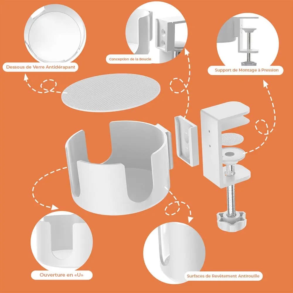 Porte-Gobelet de Bureau Blanc - Vue 4