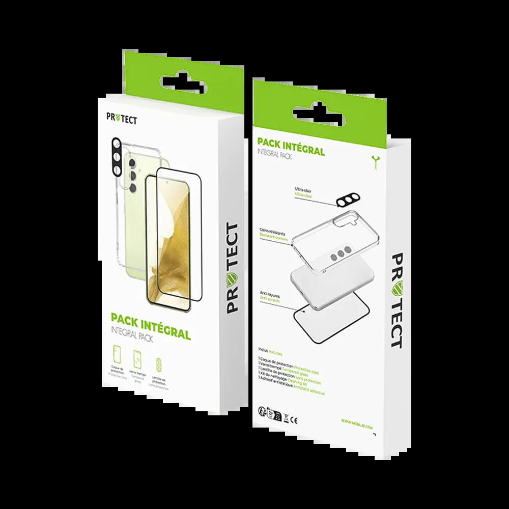 Pack de protection coque + protection lentille + verre trempé pour Samsung Galaxy A35 5G PROTECT - Transparent - Vue 40