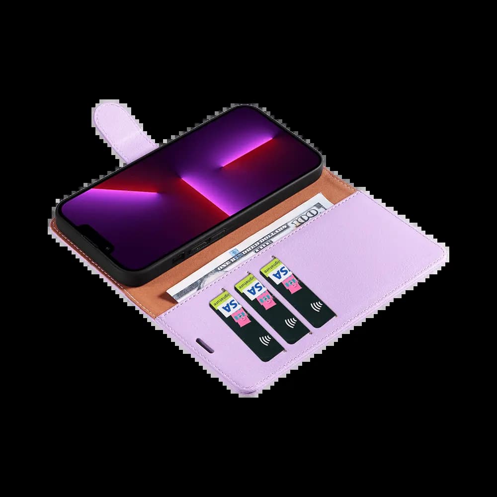 Housse folio anti-RFID iPhone 12 / 12 Pro – PROTECT IP011 Rose - Vue 3