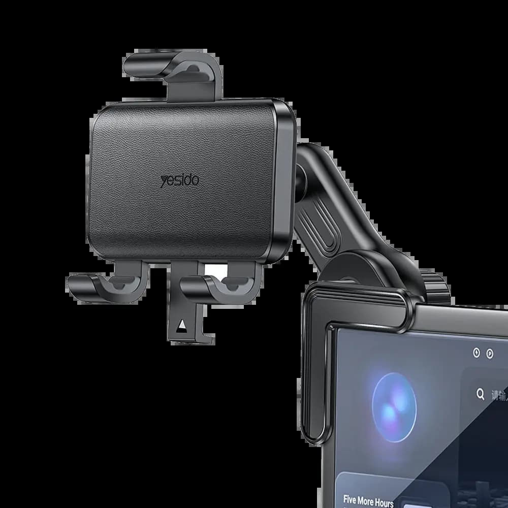 Support smartphone pour voiture fixation sur angle d'écran Yesido C250 Noir