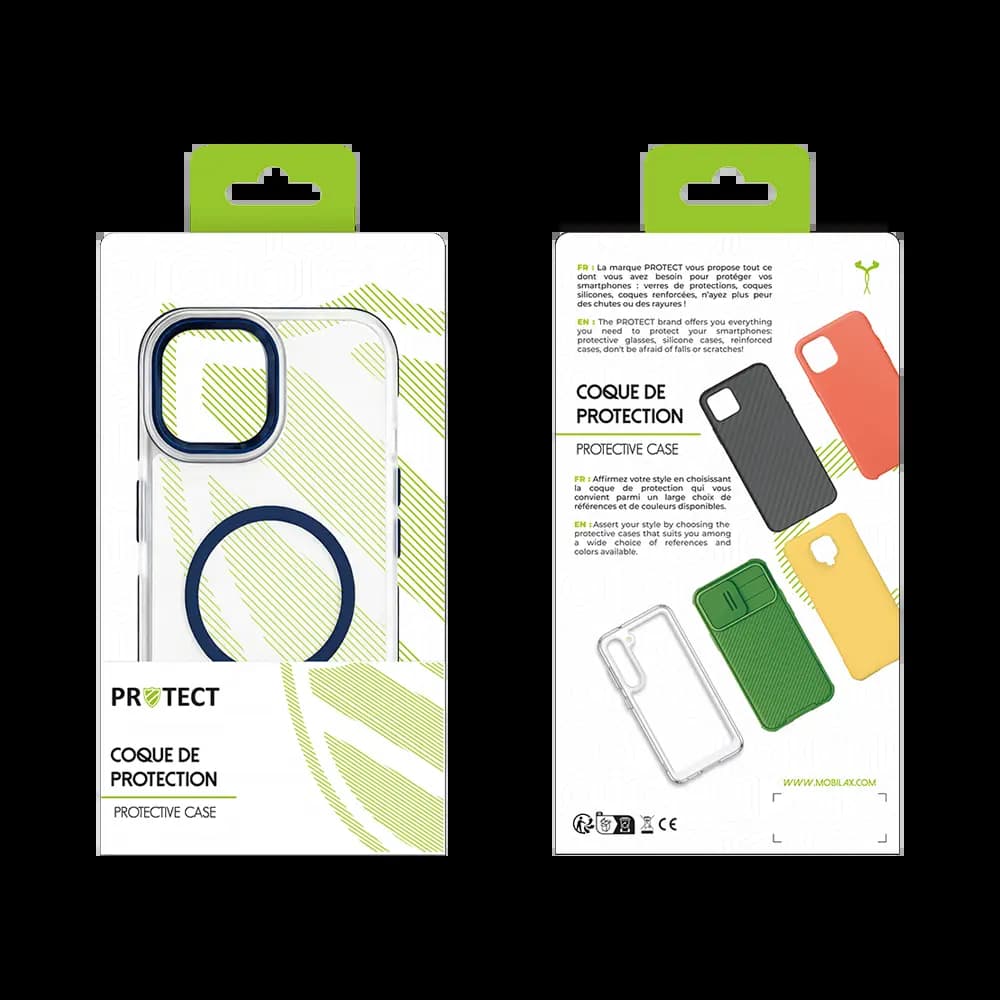 Coque MagSafe antichoc iPhone 15 Plus – PROTECT MS01 Bleu - Vue 2