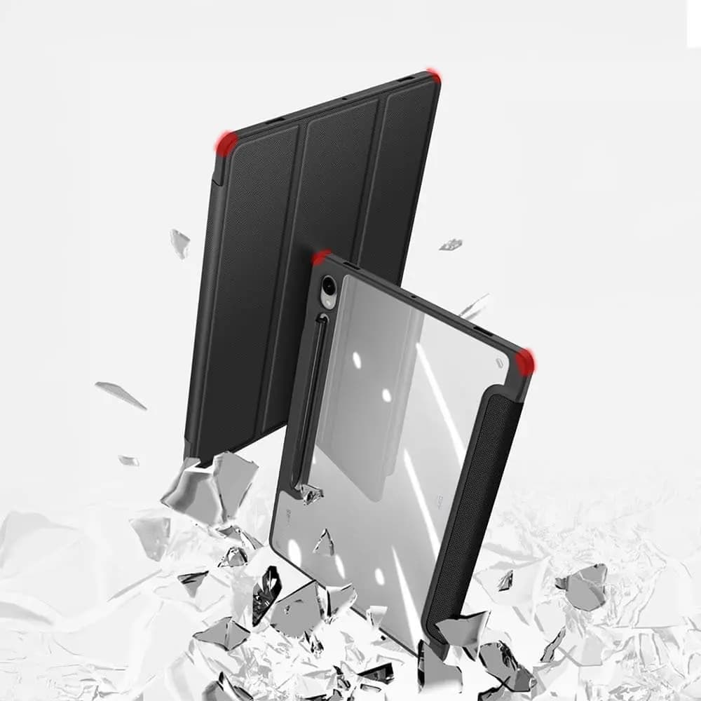 Housse folio Samsung Galaxy Tab S9 FE avec dos transparent & porte-stylet - Dux Ducis Toby Rose - Vue 2