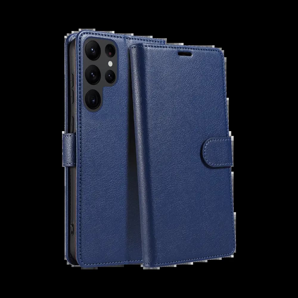 Housse folio anti-RFID Samsung Galaxy S21 Ultra 5G – PROTECT IP011 Bleu Marine