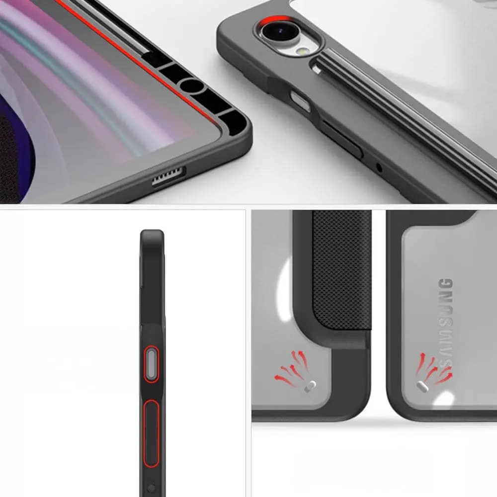 Housse folio Samsung Galaxy Tab S9 avec dos transparent & porte-stylet - Dux Ducis Toby Bleu - Vue 4