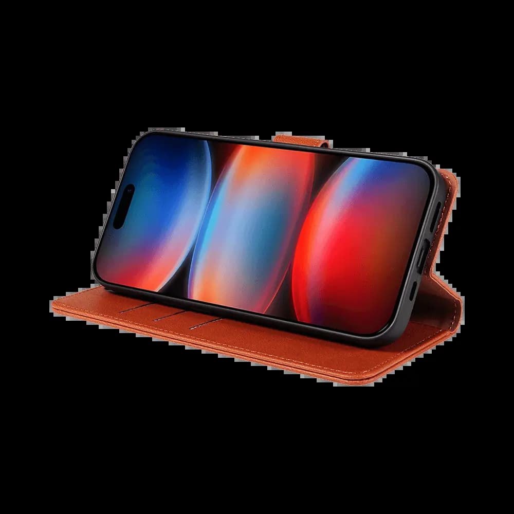 Housse folio anti-RFID iPhone 17 Pro – PROTECT IP011 Marron - Vue 5